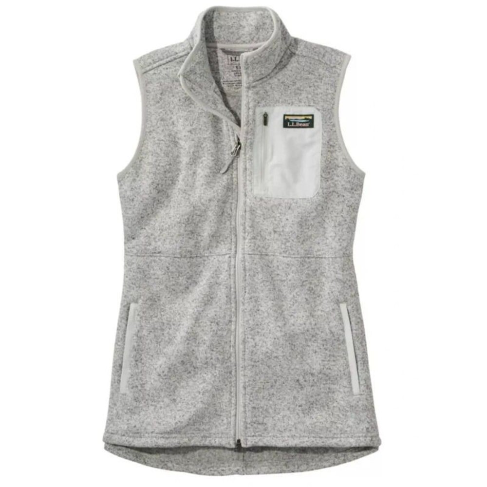 L.L.Bean Women’s Sweater Fleece Long Vest - LP - Pewter NWT - Current Style